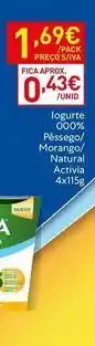 Recheio Activia - iogurte promoção