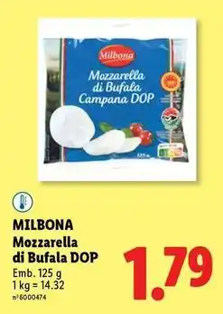 Lidl Milbona - mozzarella di bufala dop promoção