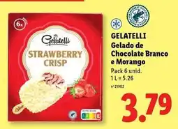 Lidl Gelatelli - gelado de chocolate branco e morango promoção