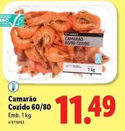 Lidl Camarão cozido promoção