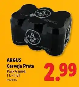 Lidl Argus - cerveja preta promoção