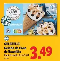 Lidl Gelatelli - gelado de cone de baunilha promoção