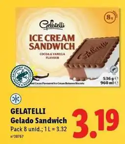 Lidl Gelatelli - gelado sandwich promoção