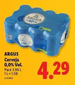 Lidl Argus - cerveja 0,0% vol promoção