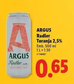 Lidl Argus - radler toranja promoção