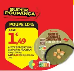 Auchan Creme de Legumes c/ Espinafres Auchan promoção
