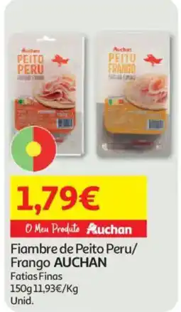Auchan Fiambre de peito peru/frango auchan promoção