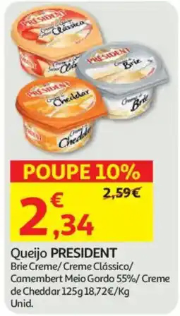 Auchan Queijo PRESIDENT promoção