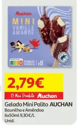 Auchan Gelado Mini Palito Auchan Baunilha e Amêndoa promoção
