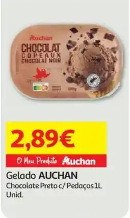 Auchan Gelado auchan chocolate preto c/ pedaços promoção