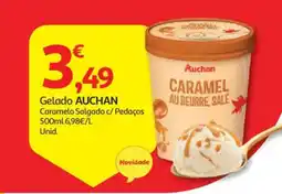 Auchan Gelado auchan caramelo salgado c/ pedaços promoção