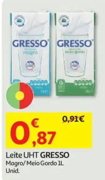 Auchan Leite UHT GRESSO promoção
