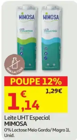 Auchan Leite UHT Especial Mimosa promoção
