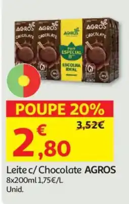 Auchan Leite c/ Chocolate AGROS promoção