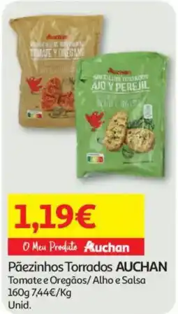 Auchan Pãezinhos Torrados Auchan Tomate e Oregãos/ Alho e Salsa promoção