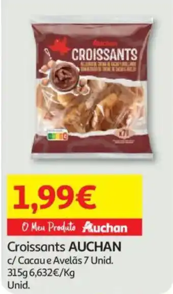 Auchan Croissants auchan c/ Cacau e Avelãs promoção