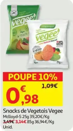Auchan Snacks de Vegetais Vegee promoção