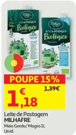 Auchan Leite de Pastagem Milhafre promoção