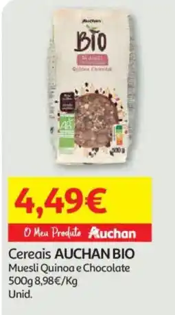 Auchan Cereais AUCHAN BIO Muesli Quinoa e Chocolate promoção