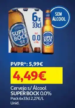 Auchan Cerveja s/ Álcool super bock 0.0% promoção