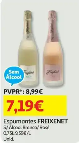 Auchan Espumantes freixenet s/ álcool branco/rosé promoção