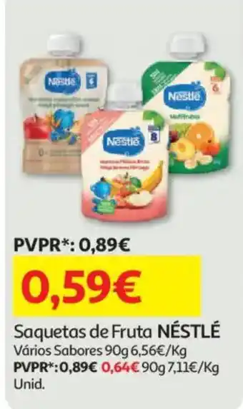 Auchan Saquetas de fruta néstlé promoção