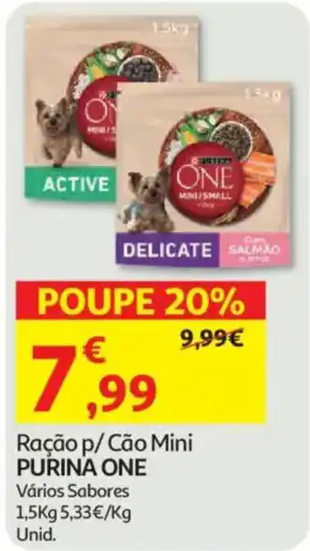Auchan Ração p/ Cão Mini Purina One promoção