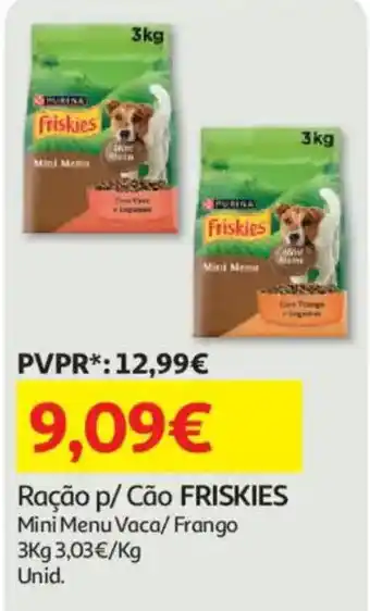 Auchan Ração p/ Cão FRISKIES Mini Menu Vaca/ Frango promoção