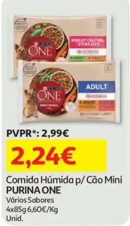 Auchan comida húmida p/ cão mini purina one promoção