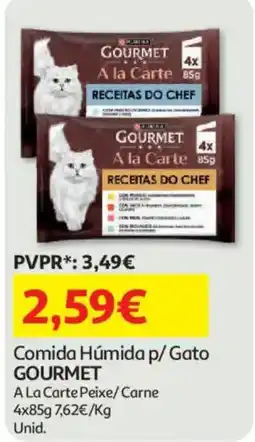 Auchan comida húmida p/ gato gourmet a la carte peixe/carne promoção