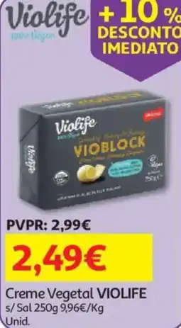 Auchan Creme Vegetal Violife promoção