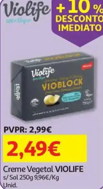 Auchan Creme Vegetal Violife promoção