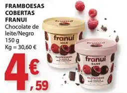 E.Leclerc Framboesas cobertas franui chocolate de leite/negro promoção