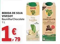 E.Leclerc Bebida de soja vivesoy baunilha/chocolate promoção