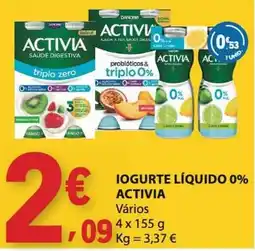 E.Leclerc Iogurte líquido 0% activia promoção