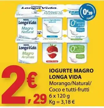 E.Leclerc Iogurte magro longa vida promoção