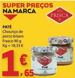 E.Leclerc Patê chouriço de porco bisaro prisca promoção