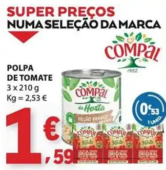 E.Leclerc Polpa de tomate compal promoção