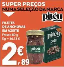 E.Leclerc Filetes de anchovas em azeite piteu promoção