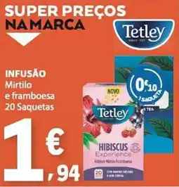 E.Leclerc Infusão mirtilo e framboesa tetley promoção