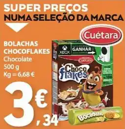 E.Leclerc Bolachas Chocoflakes Chocolate Cuétara promoção