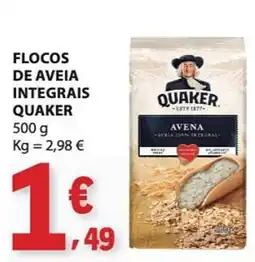 E.Leclerc flocos de aveia integrais quaker promoção