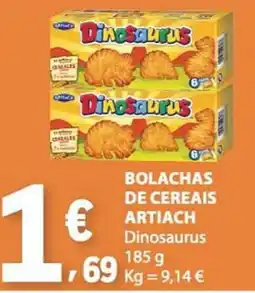 E.Leclerc Bolachas de cereais artiach dinosaurus promoção