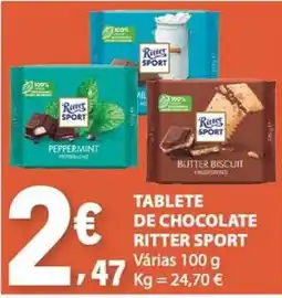 E.Leclerc Tablete de chocolate ritter sport promoção