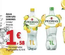 E.Leclerc Água com gás sabor limão/ananás pedras promoção