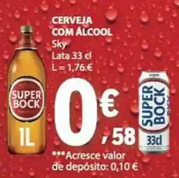 E.Leclerc Cerveja com álcool sky super bock promoção