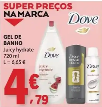 E.Leclerc Dove gel de banho juicy hydrate promoção