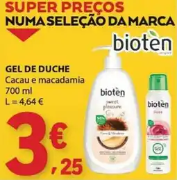 E.Leclerc Gel de duche bioten cacao e macadamia promoção