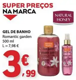 E.Leclerc gel de banho romantic garden natural honey promoção