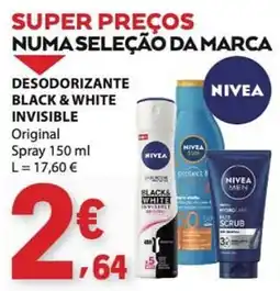 E.Leclerc desodorante black & white invisible original promoção